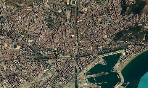 Conjunto histórico de Málaga, Málaga (Fuente: Bing Mapas)